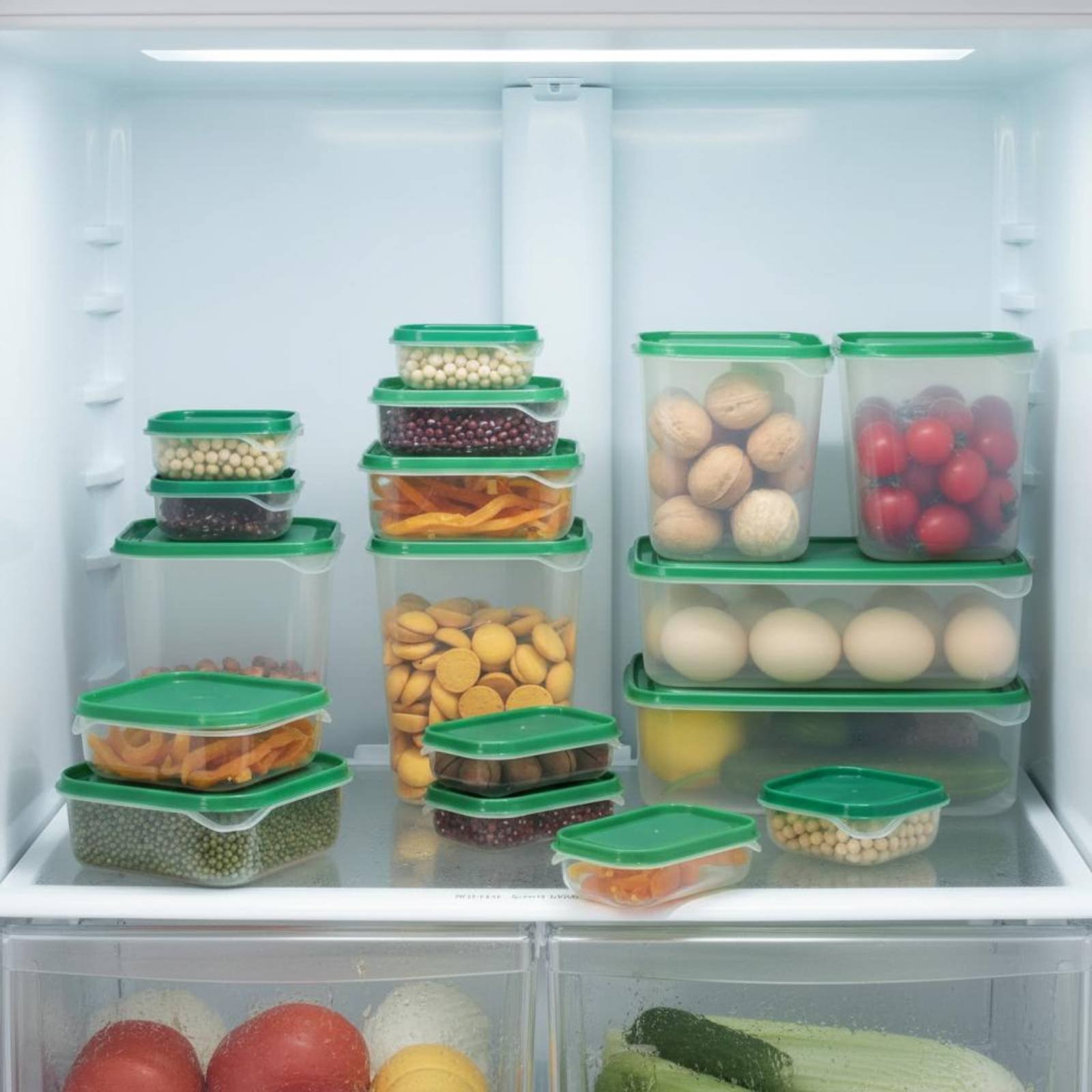 Food Storage Containers Set - 17-teiliges Kühlschrank-Aufbewahrungsbox-Set Auslaufsichere Plastik-Lebensmittelbehälter mit Deckel