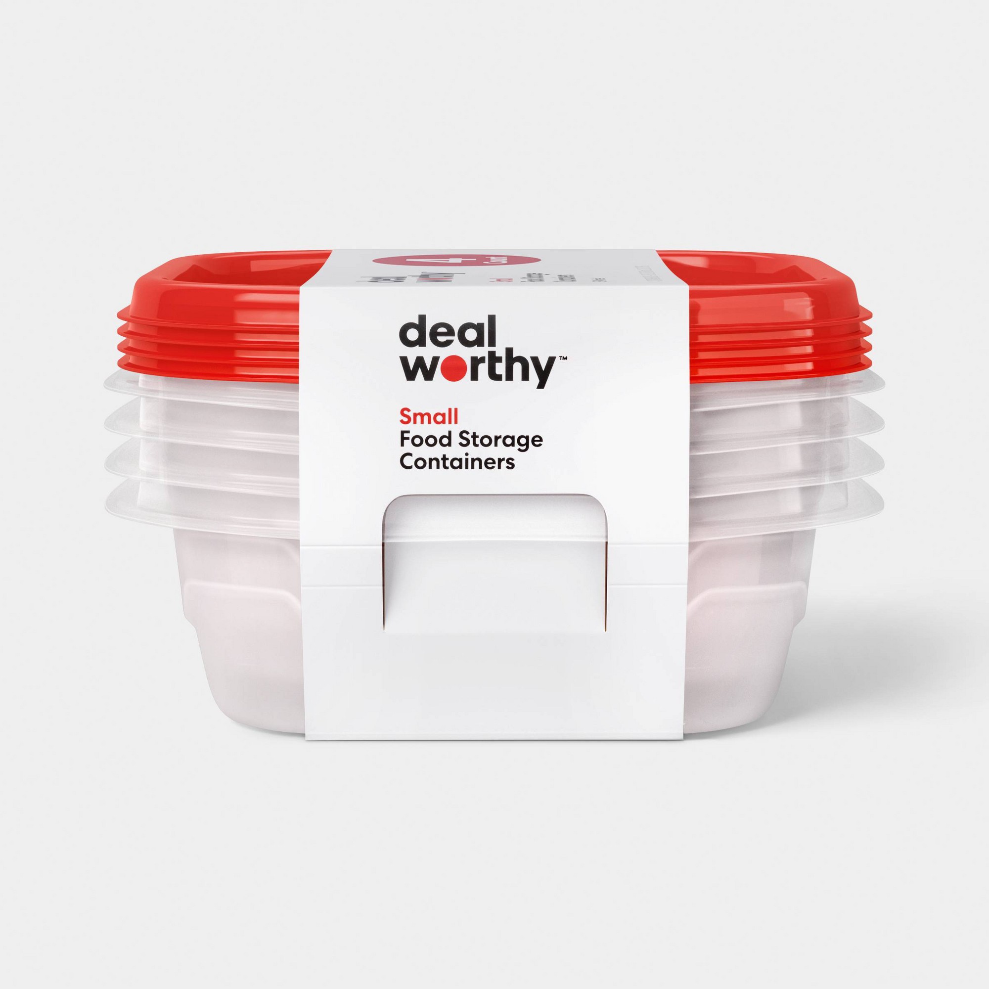 Food Storage Square Containers - 4er-Set kleine quadratische Lebensmittelbehälter mit Schnappverschluss,