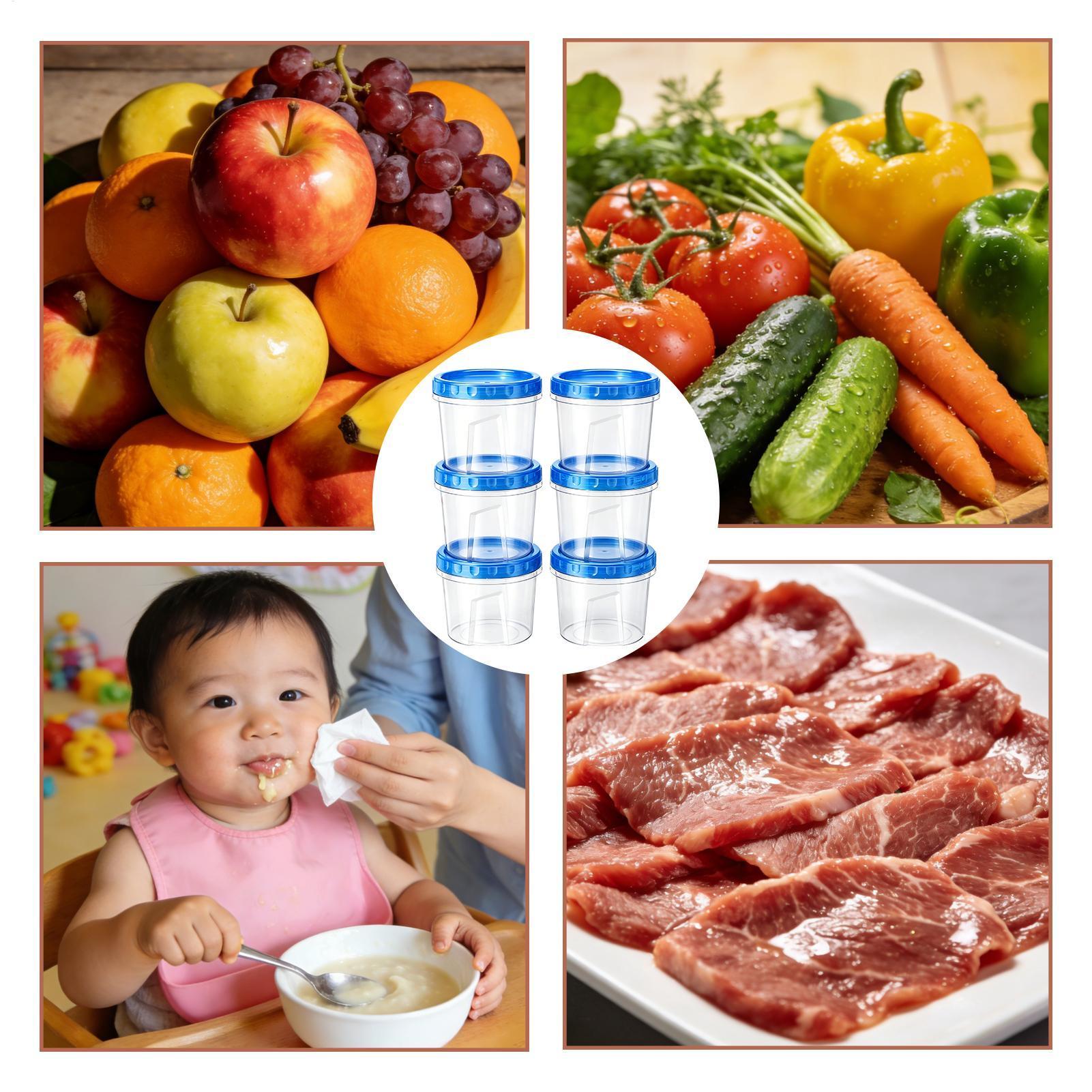 Food Storage In The Kitchen - Gefrierbehälter für die Lebensmittelaufbewahrung, 6 Stück,