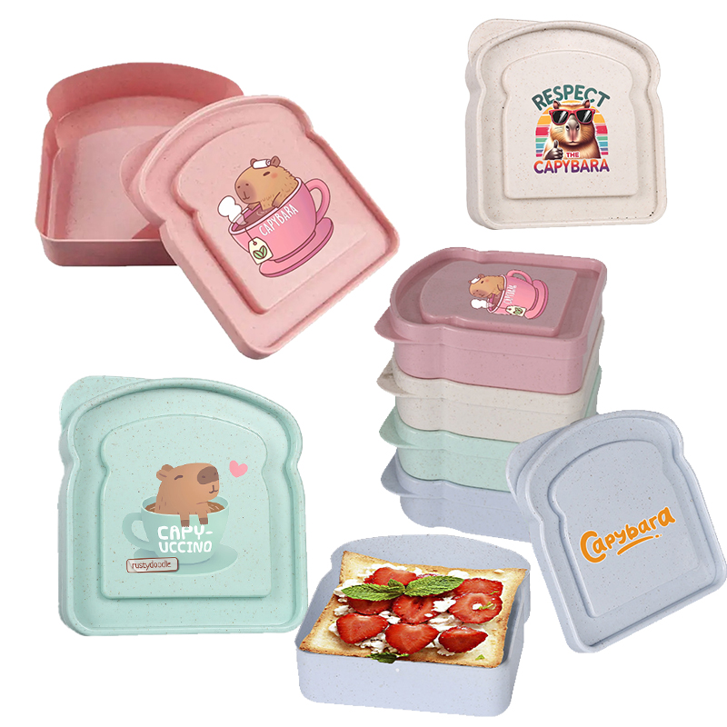 Food Storage Box Plastic - Capybara Sandwich-Aufbewahrungsbox für Lebensmittel, Behälter für