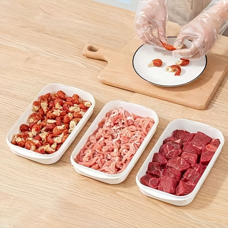 Food Storage Box Plastic - 1/3/10 Stück Tragbare Kühlschrank-Frischhaltebox für Fleisch,