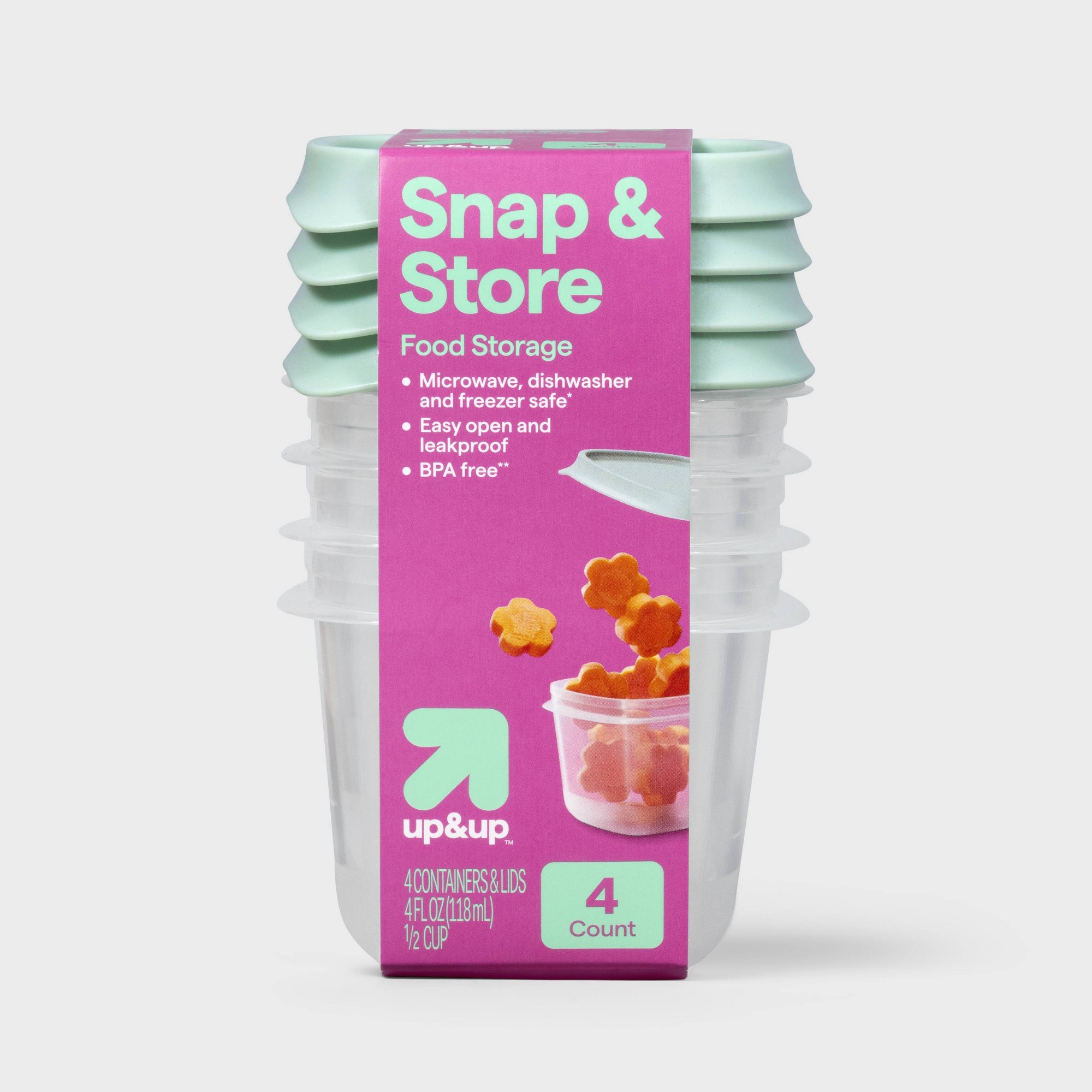 Food Storage Square Containers - 4er-Set Mini Quadratische Halbbehälter zur Lebensmittelaufbewahrung,