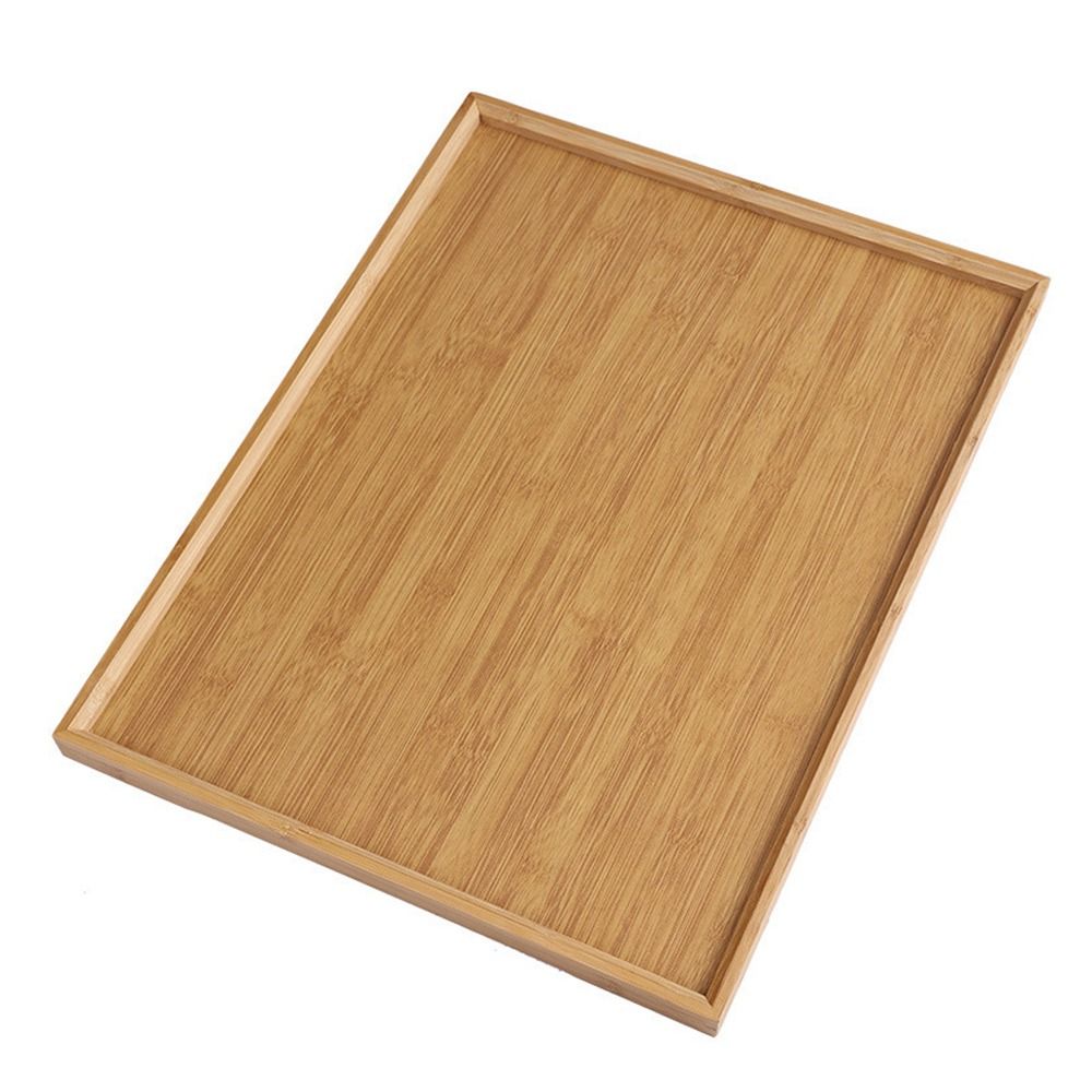 Food Storage Table - Dekoratives Tablett aus Natürlichem Bambus, Rechteckiges