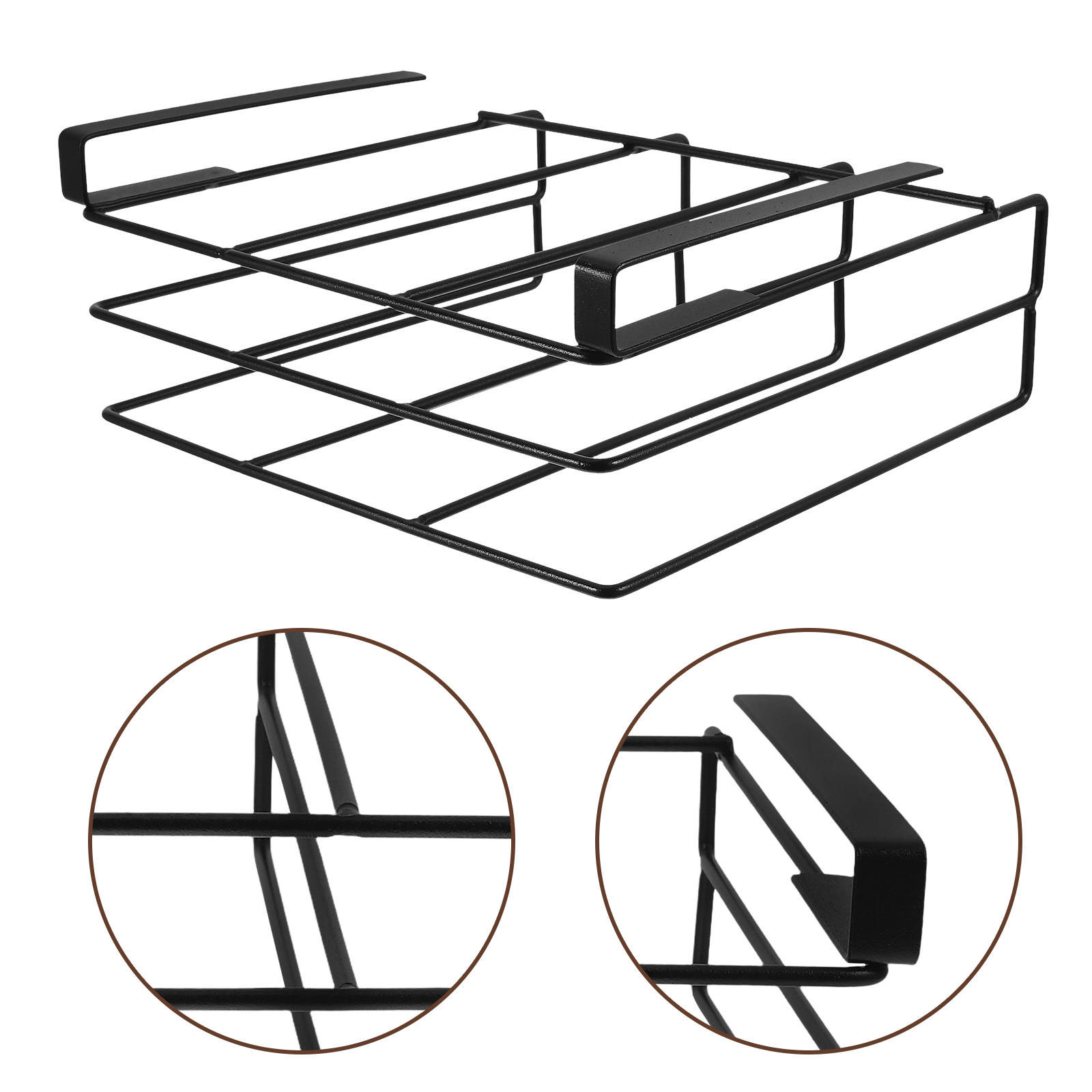 Food Storage Rack For Kitchen - Großer Schneidebrettständer Schwarz Hängender Schneidebrett-Organizer Unter-Schrank-Wandhalterung