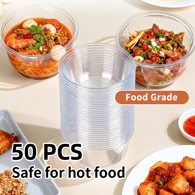 Food Storage Heat - Einweg-Plastikschalen Transparent Robust für Eiscreme Dessert