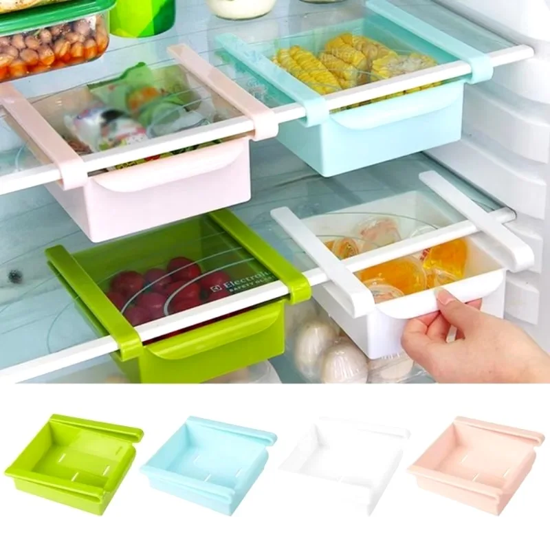 Food Storage Rack For Kitchen - Rutsche Küche Kühlschrank Gefrierschrank Platzsparer Organizer