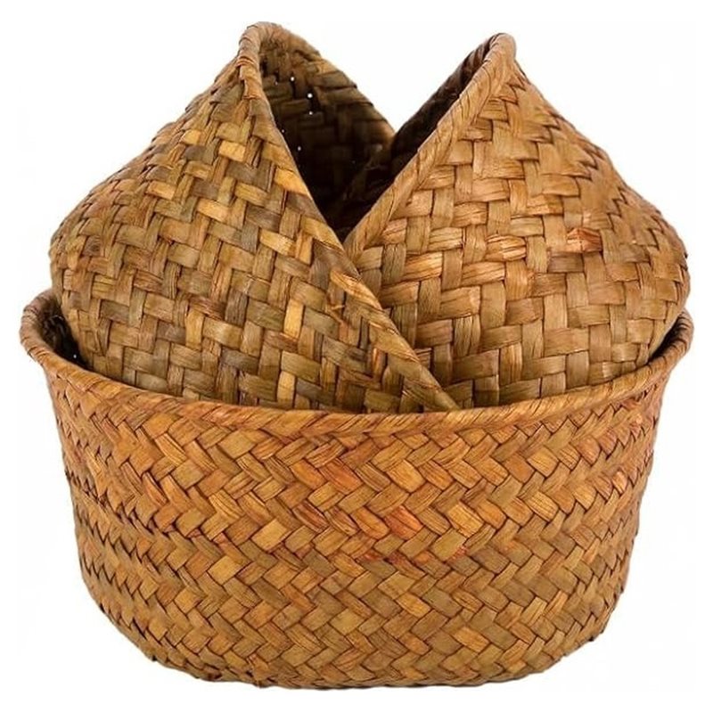 Stackable Pantry Bin - B23B Kleine aus Seegras gewebte Aufbewahrungskörbe,
