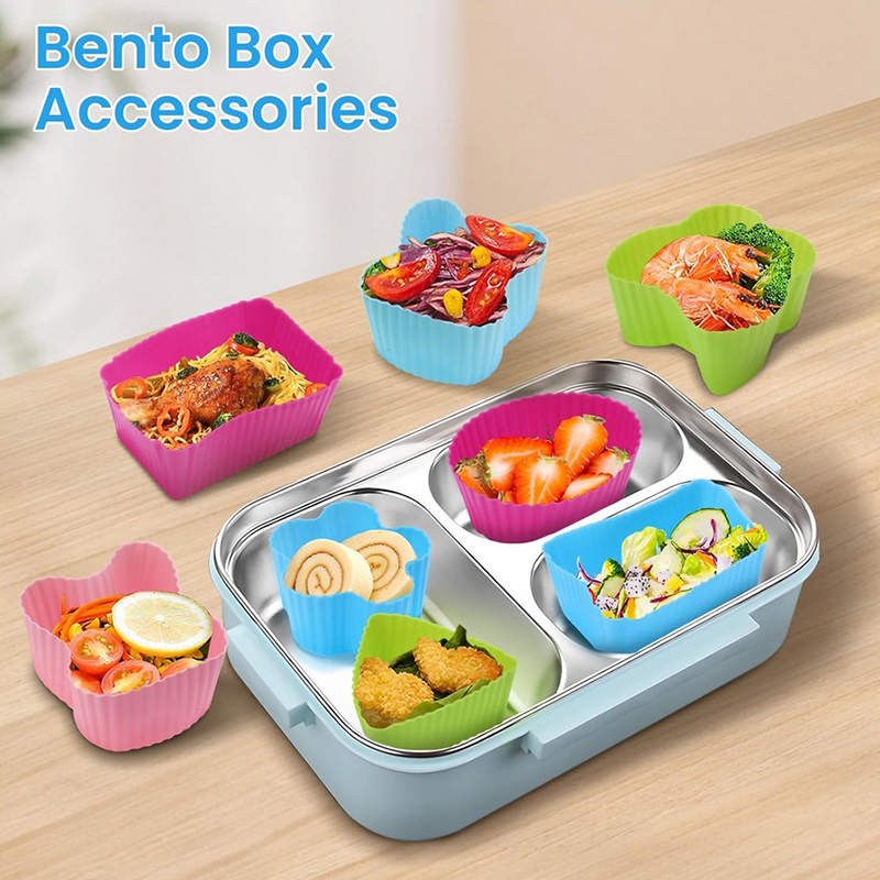 Food Storage Heat - 8 Stück Silikon-Lunchbox-Trennwände für Kinder, Schultrennwände