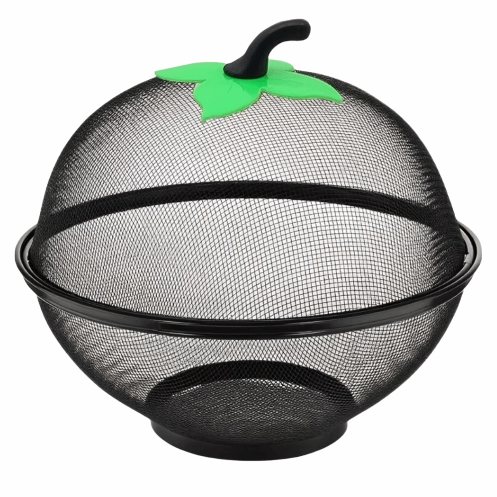 Food Storage Rack For Kitchen - Mit Netzabdeckung, Metall-Obstkorb, leicht zu reinigen,