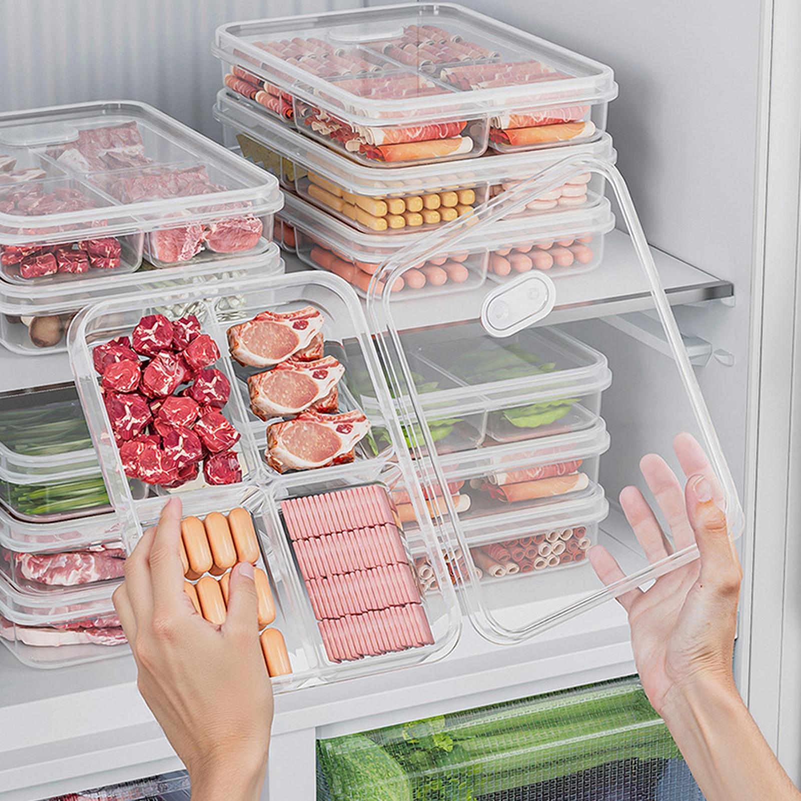 Food Storage Box Plastic - 1 Stück Kühlschrank-Aufbewahrungsbox für Fleisch und