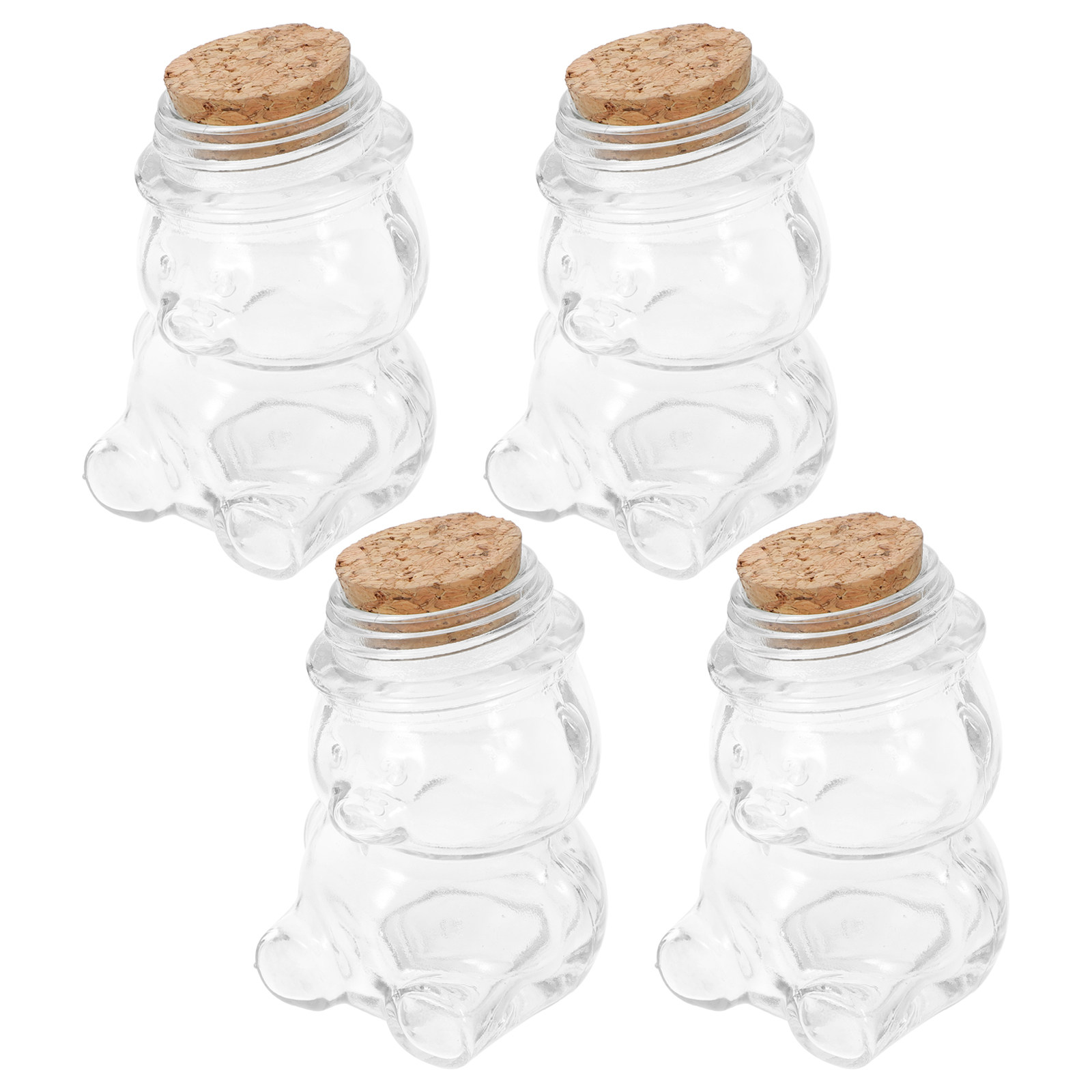 Food Storage Containers Set - 4-teiliges Glas-Bonbonglas-Set, transparenter, luftdichter Lebensmittelbehälter für