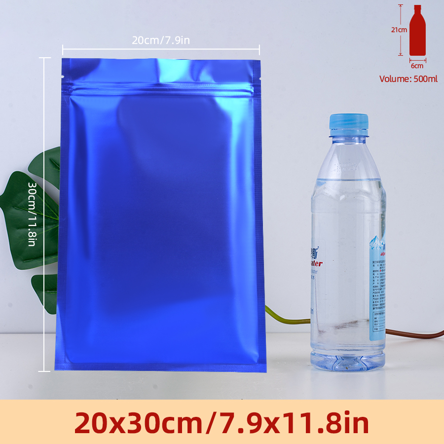 Food Storage Usa - 100 Stück matte blaue Folien-Reißverschlussbeutel, wiederverwendbare