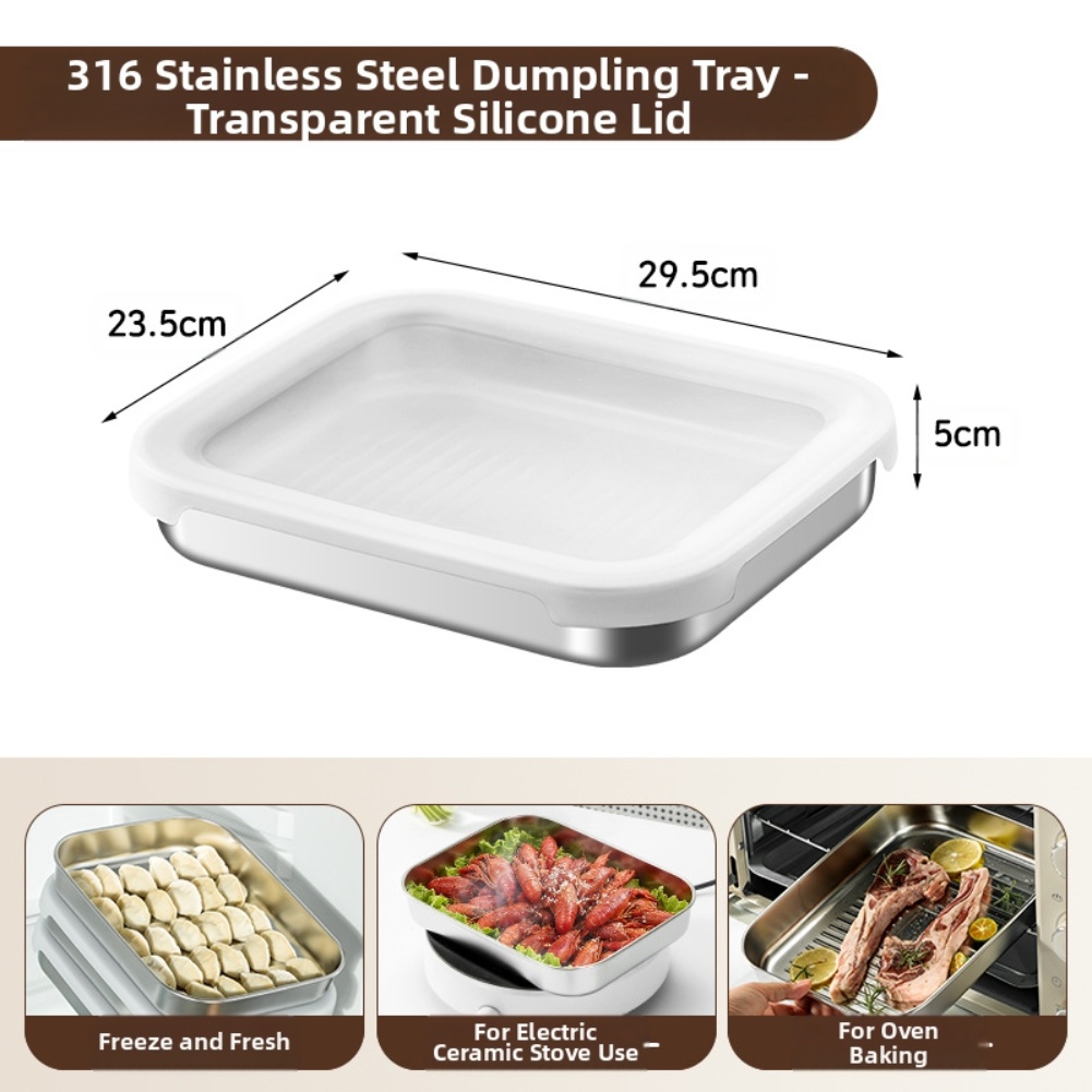 Food Storage Square Containers - Lebensmittelaufbewahrungsbehälter aus Edelstahl mit 316, Silikondeckel,
