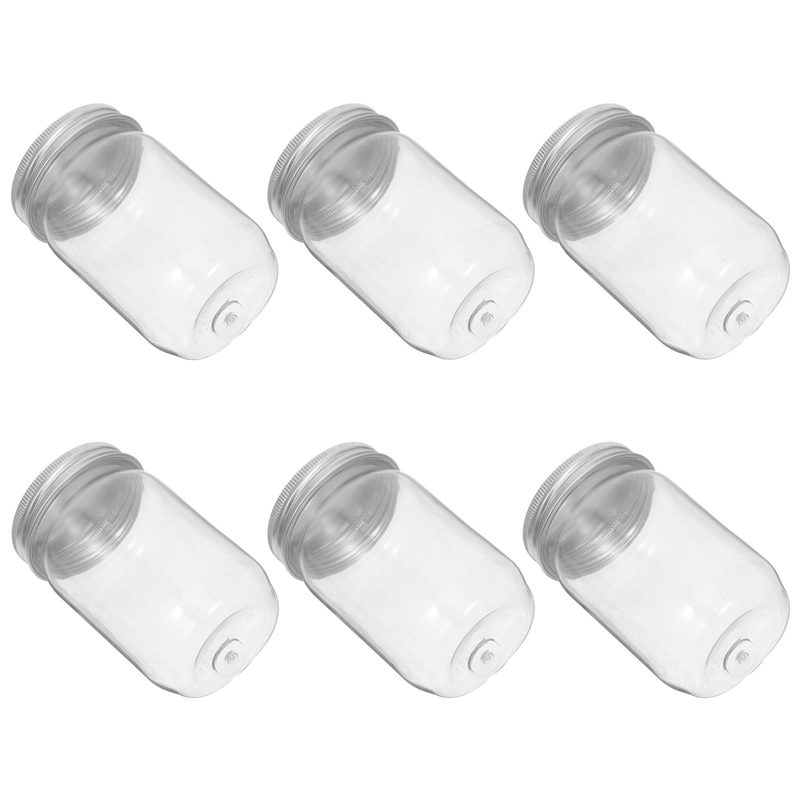 Food Storage Containers With Lids - 6 Stück durchsichtige Einmachgläser aus Kunststoff