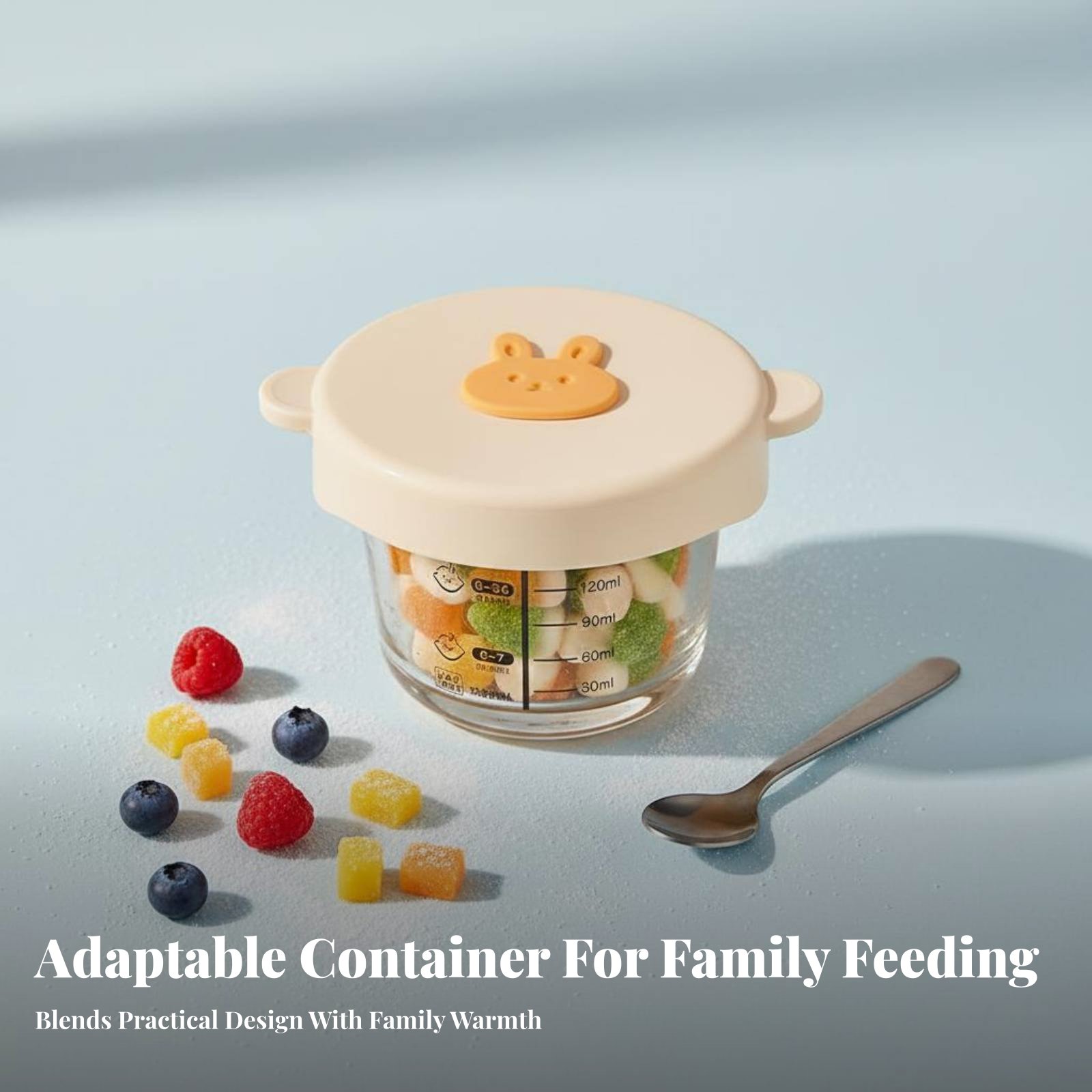 Food Storage Temperature - Kinder-Lebensmittelaufbewahrungsschüssel, Hochtemperaturbeständiges Glas, Versiegelter Deckel, Cartoon-Muster,