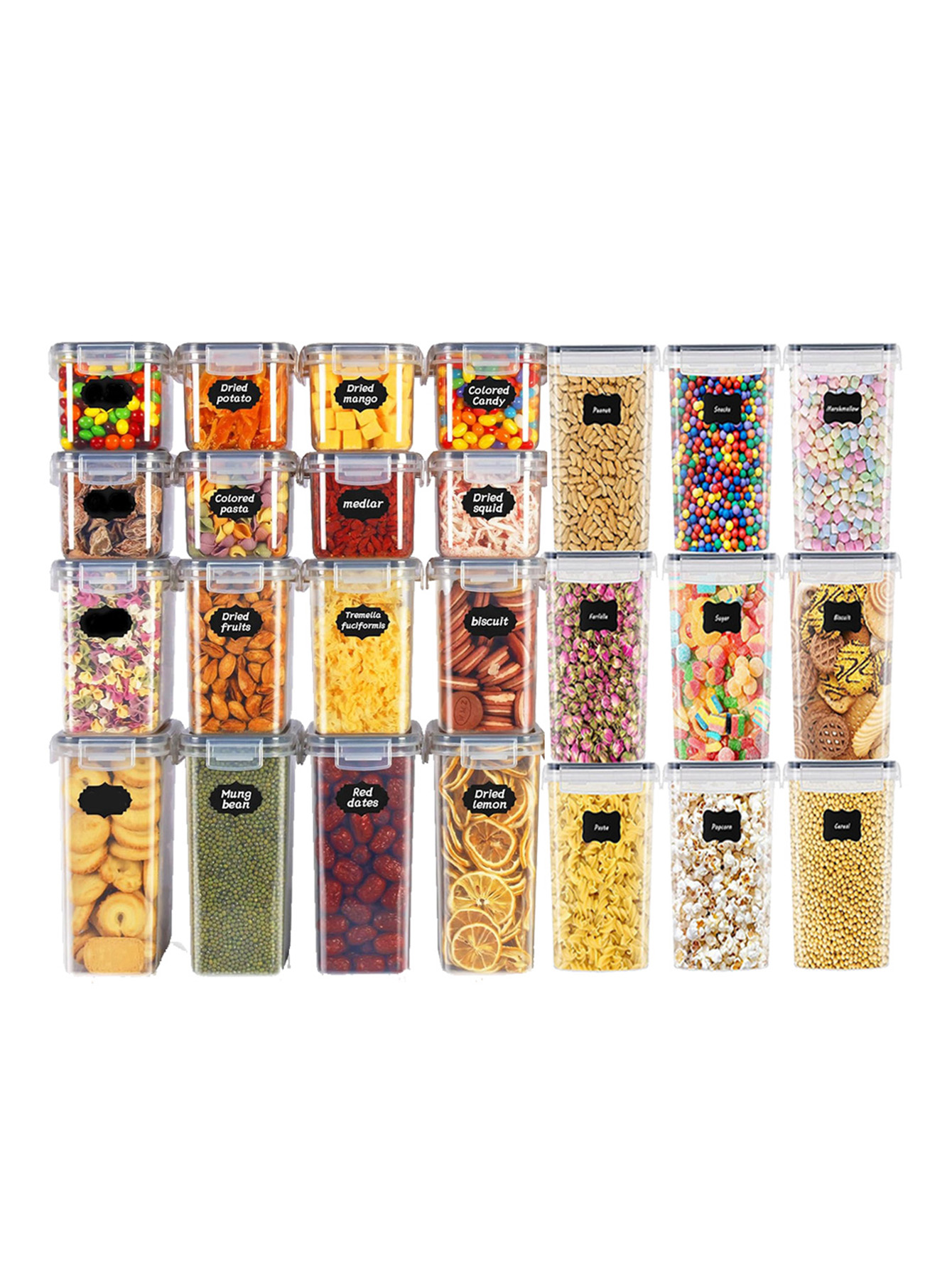 Food Storage Containers Set - 48 Stück, Versiegelte Lebensmittelbehälter mit Deckeln,