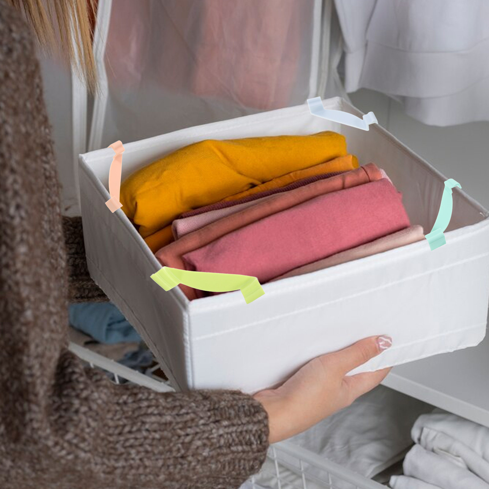 Stackable Pantry Bin - 8 Stück Stapelklammern für Aufbewahrungsboxen, Verbindungsstücke