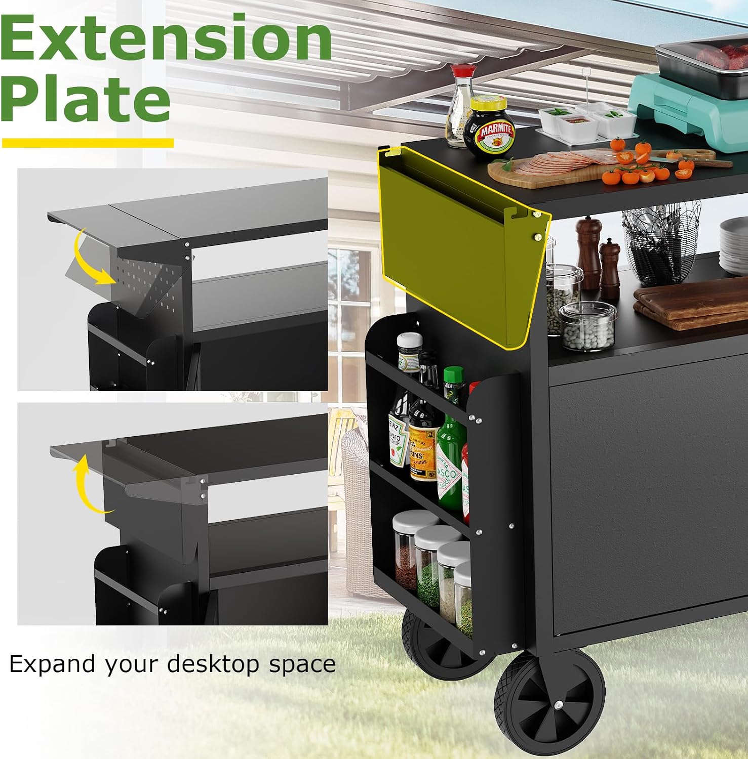 Outdoor-Grillwagen mit Staurau – Food Storage Table Bewertung und Preis