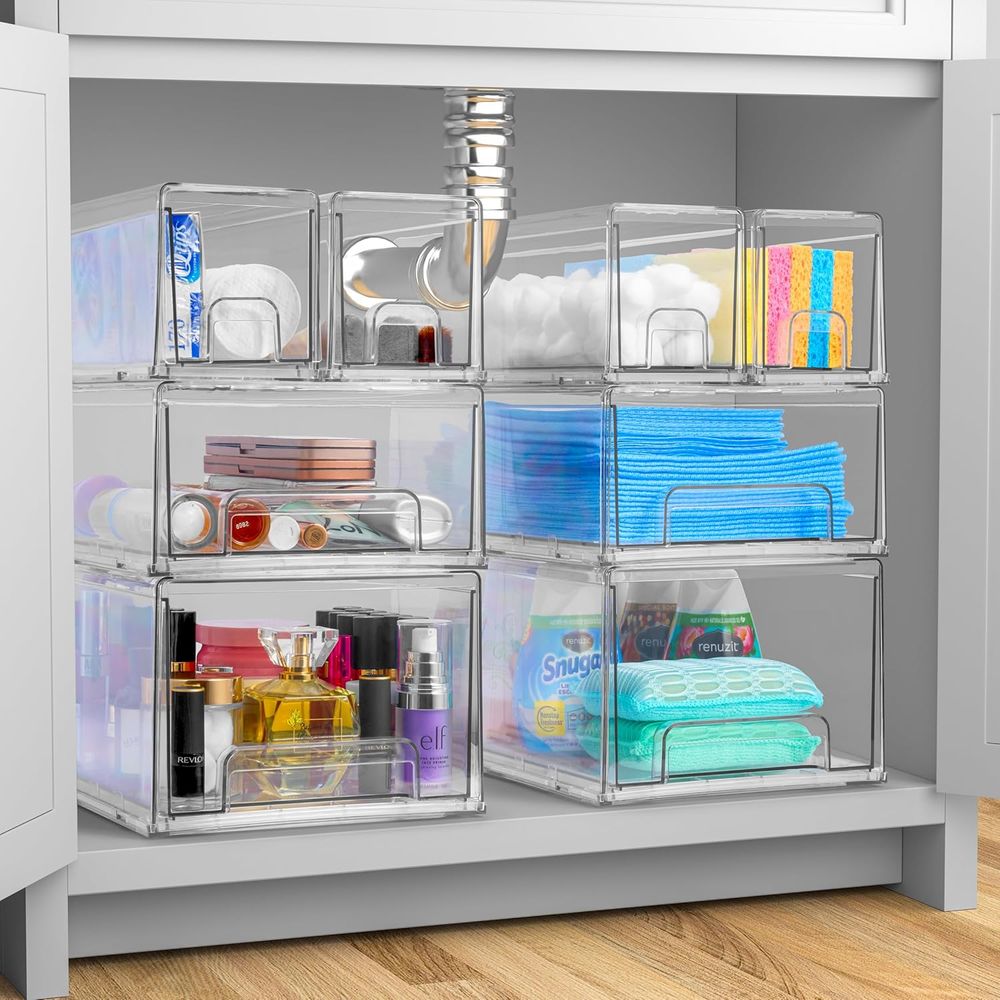 6er-Pack Transparente Stapelba – Stackable Pantry Bin Bewertung und Preis