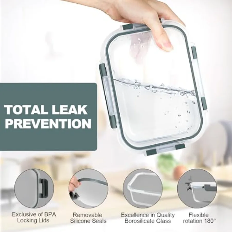 10er-Pack Glas-Mahlzeitbehälte – Food Storage Glass Containers Bewertung und Preis