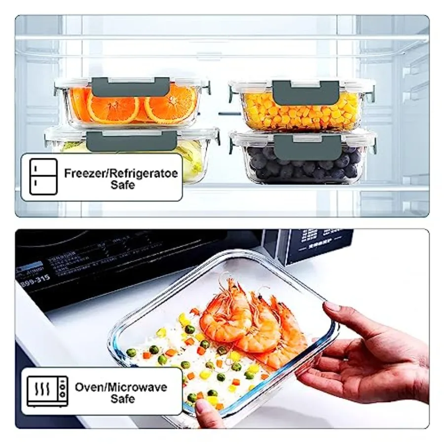 10er-Pack Glas-Mahlzeitbehälte – Food Storage Glass Containers Bewertung und Preis