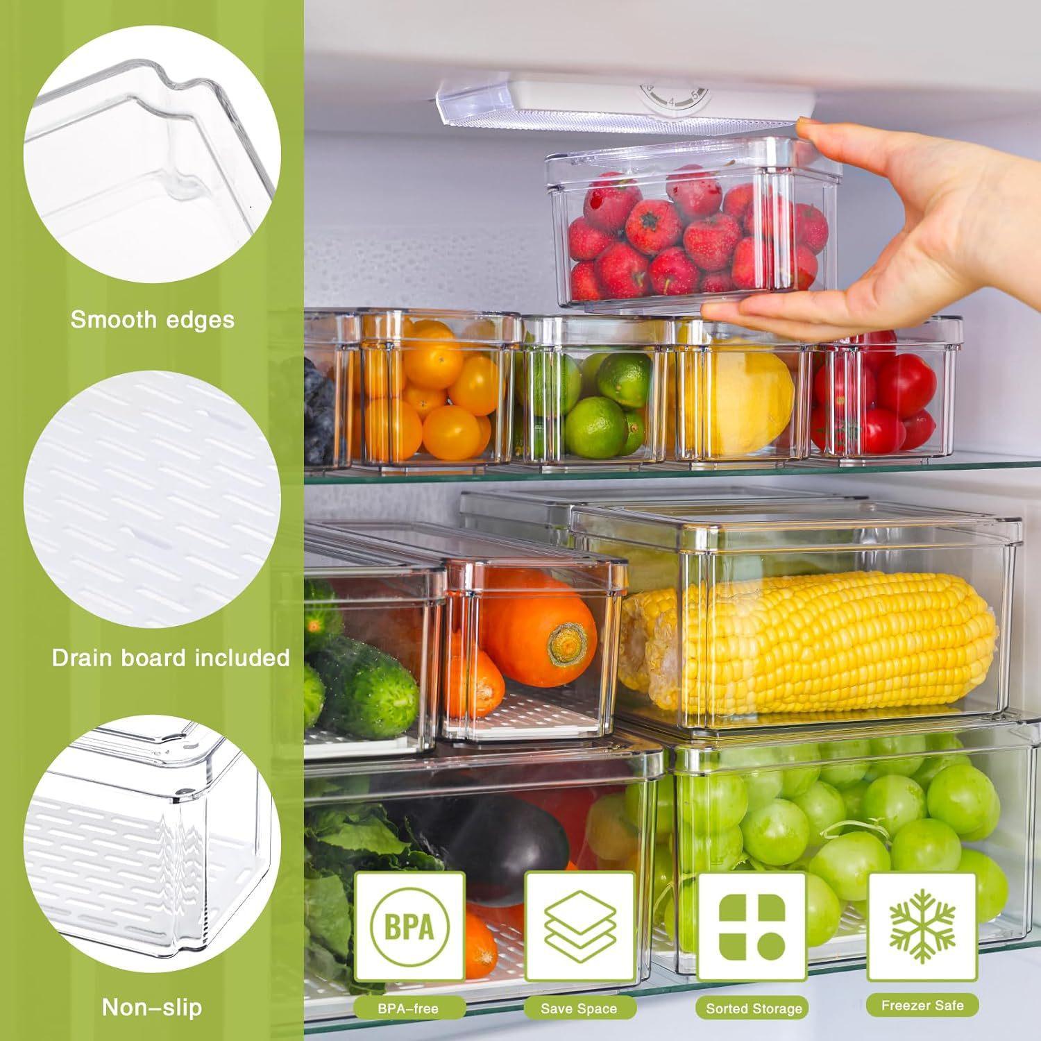 10/14-teiliges Kühlschrank-Org – Stackable Pantry Bin Bewertung und Preis
