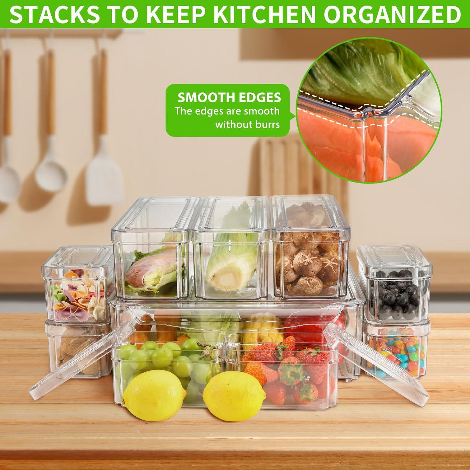 10/14-teiliges Kühlschrank-Org – Stackable Pantry Bin Bewertung und Preis