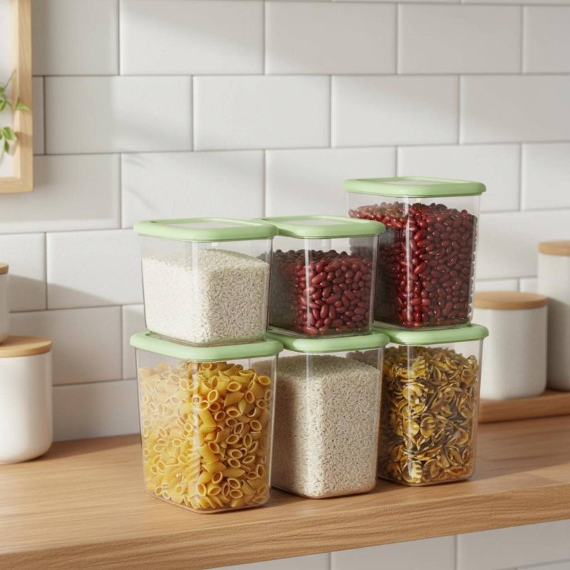 6-teiliges Luftdichtes Lebensm – Stackable Pantry Bin Bewertung und Preis