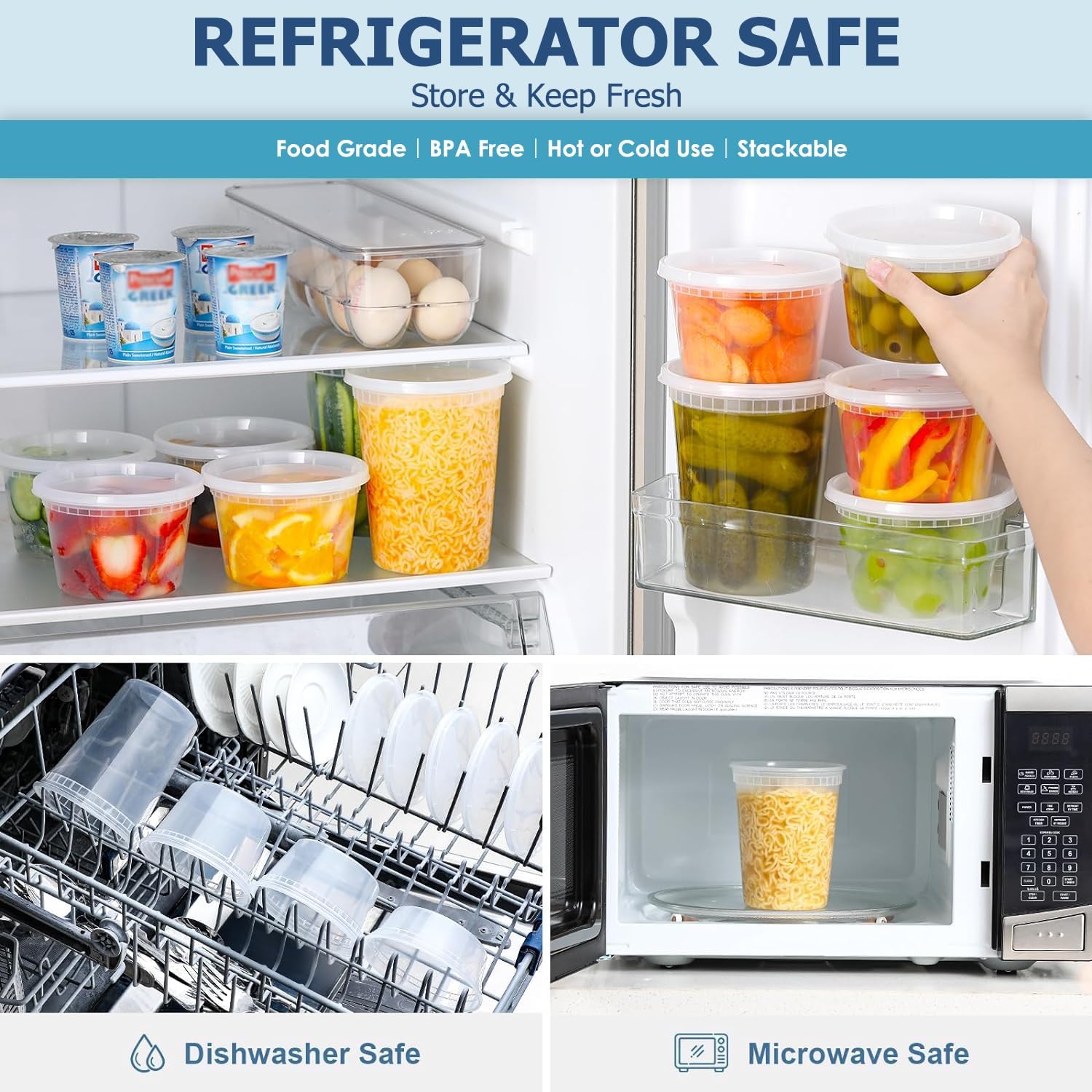 24 Stück Deli-Lebensmittel-Auf – Food Storage Containers With Lids Bewertung und Preis