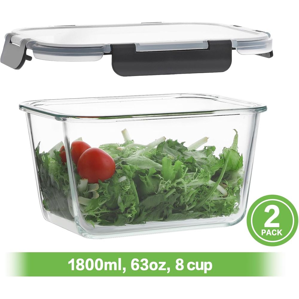 4-teiliges Set 63oz Glas-Leben – Food Storage Glass Containers Bewertung und Preis