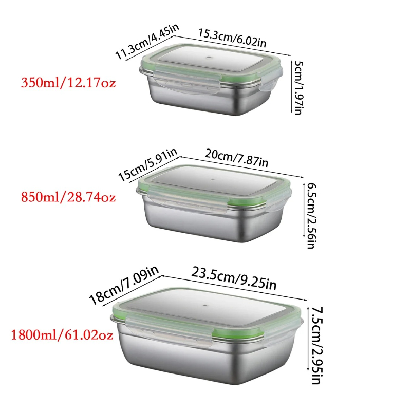Lunchbox-Set aus Edelstahl 304 – Food Storage Containers Set Bewertung und Preis