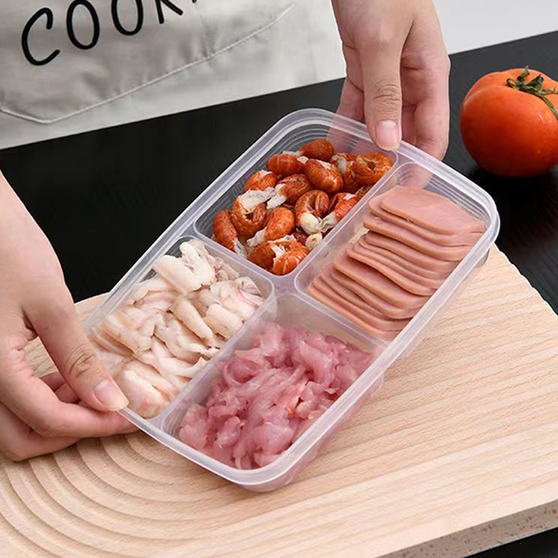 Neu: Tragbare 4-Fächer-Aufbewa – Food Storage Square Containers Bewertung und Preis