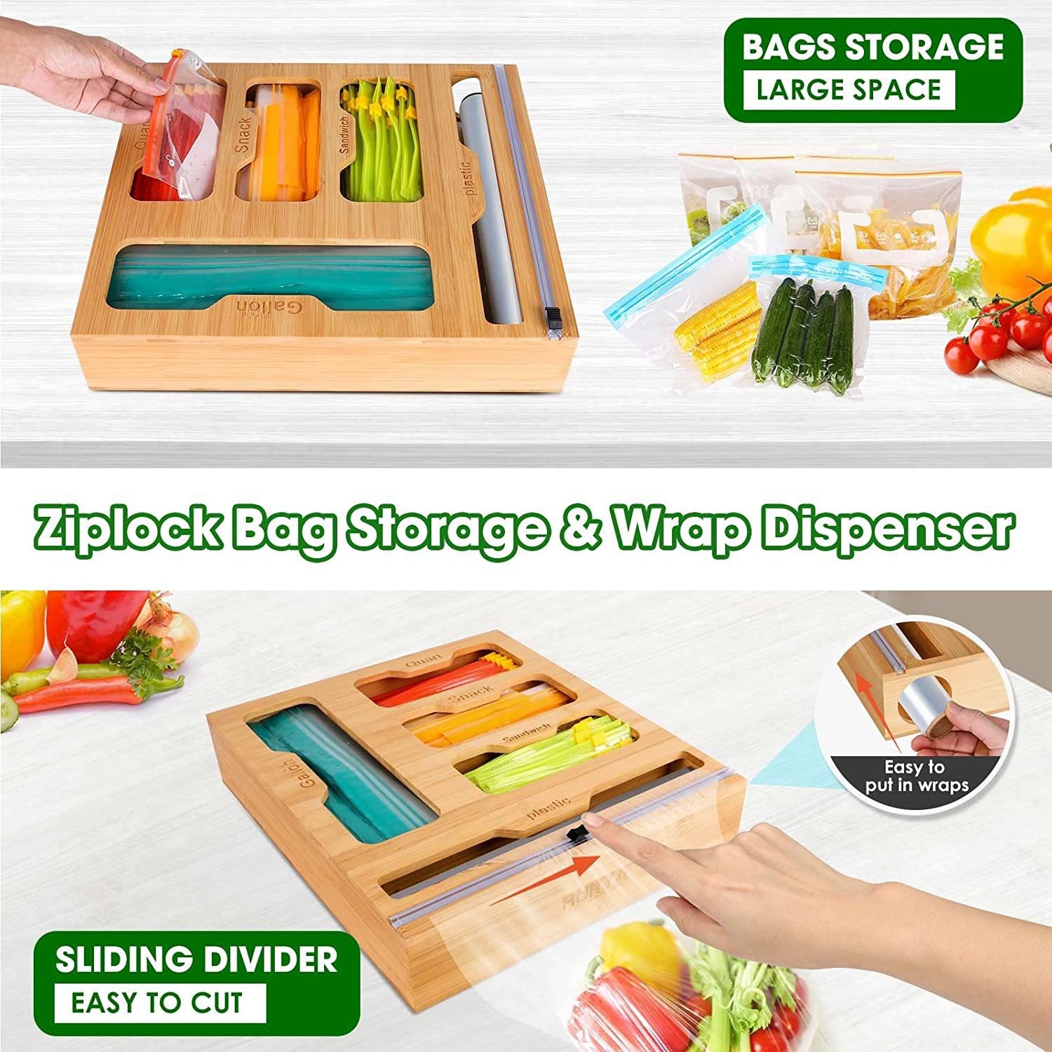 Bambus Ziplock Lebensmittel Ta – Food Storage Rack For Kitchen Bewertung und Preis
