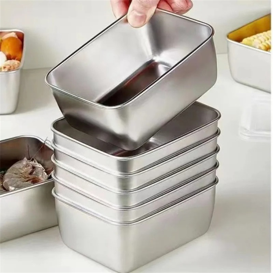 1/3/5 Stück Edelstahl-Aufbewah – Food Storage Square Containers Bewertung und Preis
